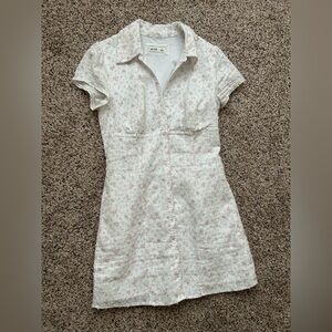 HOLLISTER White Short-sleeve Shirt Dress 💕